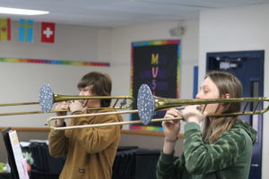 Students Playing the Trombone